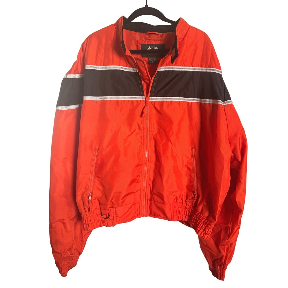 Biker Design Mens 5X Orange Black Reflective Water Resistant Motorcycle Jacket